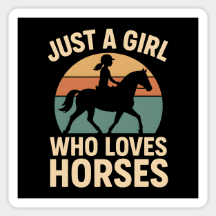 Just a Girl Who Loves Horses Retro Riding Graphic Sticker